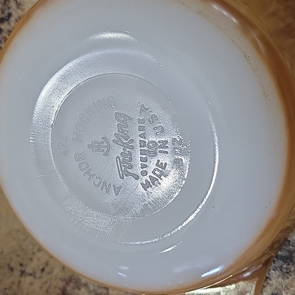 Vintage Anchor Hocking peach luster ramekin. Set of 4 - Picture 2 of 5